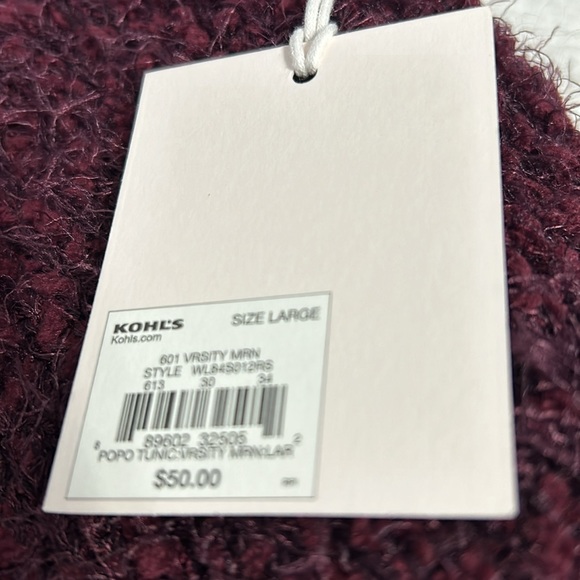 Lauren Conrad, maroon eyelash sweater size large new tags - Picture 11 of 11